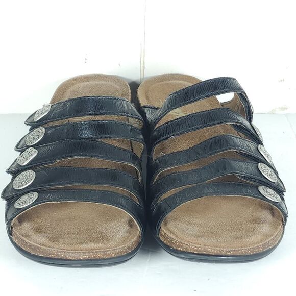 Dansko Women's Janie EU38 US7-7,5 Black Leather Slip-On Slide Sandals Shoes - Picture 5 of 16